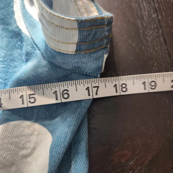 Unique Vintage Teal and White Floral Mini Dress - Picture 11 of 13